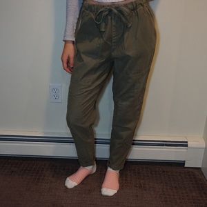 Zara Basic Army Green Baggy Pants